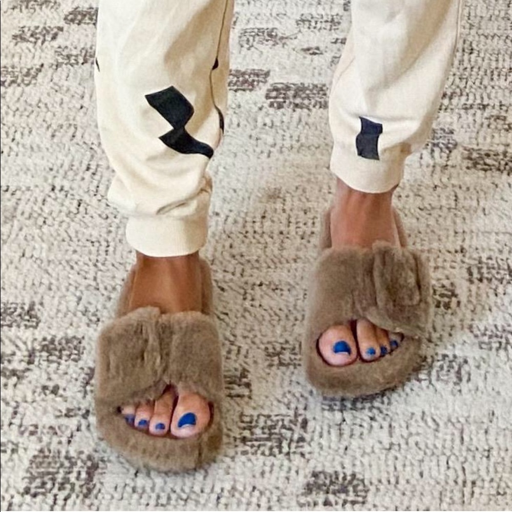 Shop Talulah Buckle Fur Slides NWT
